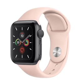 Apple Watch (Series 4) 2018 GPS + Cellular 44 mm - Ruostumaton teräs Tähtiharmaa - Sport loop Pinkki