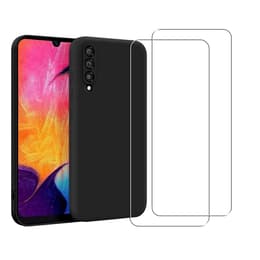Kuori Galaxy A50 ja 2 suojakalvo - Silikoni - Musta