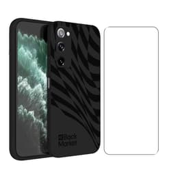 Back Market Kuori Galaxy S20 FE ja suojaava näyttö - Kierrätysmuovi - Musta - Aaltokuvio