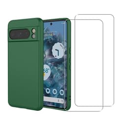 Kuori Google Pixel 8 Pro ja 2 suojakalvo - Silikoni - Vihreä