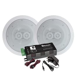 Haut-parleurs 2x120W E-Audio B404, plafond encastrable WATERPROOF Hifi, Amplificateur stéréo E-audio B425BL, Bluetooth 5.0 2x15W Speaker Bluetooth - Valkoinen