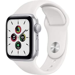 Apple Watch (Series SE) 2020 GPS 44 mm - Alumiini Hopea - Sport band Wit