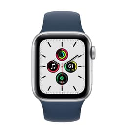 Apple Watch (Series 5) 2019 GPS 44 mm - Alumiini Hopea - Sport loop Sininen