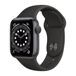 Apple Watch (Series 6) 2020 GPS + Cellular 44 mm - Alumiini Tähtiharmaa - Sport band Musta
