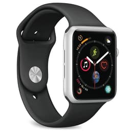 Apple Watch (Series 4) 2018 GPS 40 mm - Alumiini Hopea - Sport band Musta