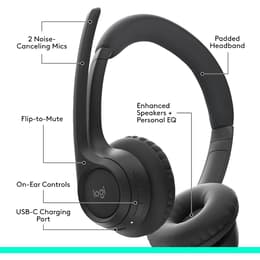 Logitech Zone 300 Kuulokkeet melunvaimennus gaming wireless mikrofonilla - Musta