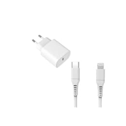 Kaapeli ja Wall Plugi (USB-C + Lightning) 20W - WTK