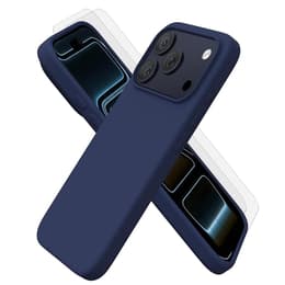 Kuori iPhone 17 Pro Max ja 2 suojakalvo - Silikoni - Sininen