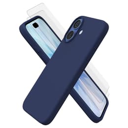 Kuori iPhone 17 ja 2 suojakalvo - Silikoni - Sininen