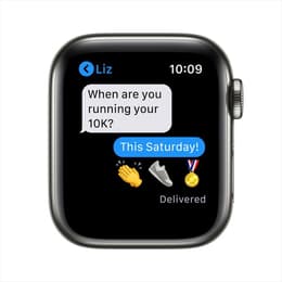 Apple Watch Series 7 (2021) - (ranneke ei sisälly) - GPS + Cellular 41 mm - Grafiitti Ruostumaton teräs