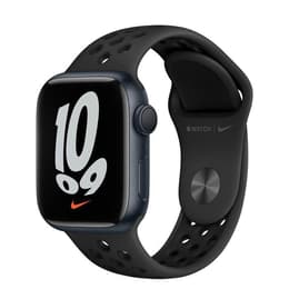 Apple Watch (Series 7) 2021 GPS 41 mm - Alumiini Musta - Nike Sport band Antrasiitti / Musta