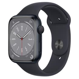 Apple Watch (Series 8) 2022 GPS 45 mm - Alumiini Keskiyö - Sport band Sininen