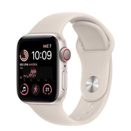 Apple Watch (Series SE) 2022 GPS + Cellular 40 mm - Alumiini Valkoinen - Sport band Wit