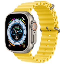 Apple Watch (Ultra) 2022 GPS 49 mm - Titaani Harmaa - Ocean-ranneke Keltainen