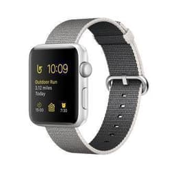 Apple Watch (Series 2) 2017 GPS 42 mm - Alumiini Hopea - Punottu nailon Harmaa