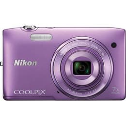Kompaktikamera Coolpix S3500 - Purppura + Nikon Nikkor Wide Optical Zoom ED VR 26-182 mm f/3.4-6.4 f/3.4-6.4