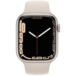 Apple Watch (Series 7) 2021 GPS 45 mm - Alumiini Kulta - Sport band Tähti­valkea