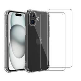 Kuori iPhone 16 ja 2 suojakalvo - TPU - Läpinäkyvä