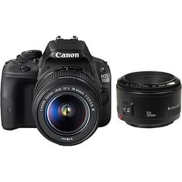 Yksisilmäinen peiliheijastus - Canon EOS 100D Musta + Objektiivin Canon Zoom Lens EF-S 18-55mm f/3.5-5.6 IS II + EF 50mm f/1.8 II