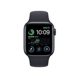 Apple Watch Series SE 2 (2022) GPS 44 mm - Alumiini Hopea - Sport band Musta
