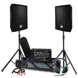 Pack Sono BM SONIC Amplificateur 1000W, Paire d'Enceintes Passives 2x300W, Table de Mixage, Pieds, Casque DJ, Câbles et Micro PA-kaiutin