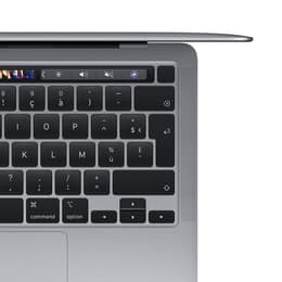 MacBook Pro 13" (2020) - Applen M1 ‑siru jossa on 8-ytiminen prosessori ja 8-ytiminen näytönohjain - 16GB RAM - SSD 512GB - QWERTY - Englanti