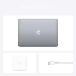 MacBook Pro 13" (2020) - Applen M1 ‑siru jossa on 8-ytiminen prosessori ja 8-ytiminen näytönohjain - 16GB RAM - SSD 512GB - QWERTY - Englanti