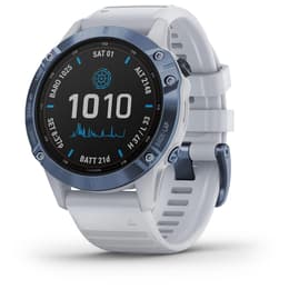Kellot Garmin Cardio GPS Fēnix 6 - Pro Solar Edition - Valkoinen/Sininen