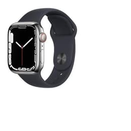 Apple Watch Series 6 (2020) GPS + Cellular 44 mm - Ruostumaton teräs Hopea - Sport band Musta
