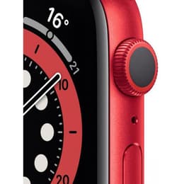 Apple Watch (Series 7) 2021 GPS 41 mm - Alumiini Punainen - Sport band Musta