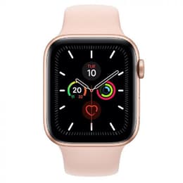 Apple Watch (Series 5) 2019 GPS + Cellular 44 mm - Ruostumaton teräs Kulta - Sport band Pinkki hiekka