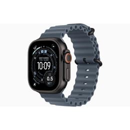 Apple Watch (2025) GPS + Cellular 49 mm - Titaani Musta - Ocean-ranneke Sininen
