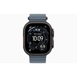 Apple Watch (2025) GPS + Cellular 49 mm - Titaani Musta- Ocean-ranneke Sininen