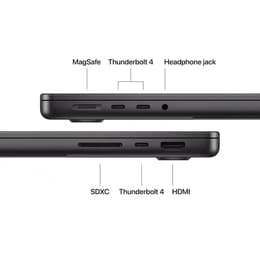 MacBook Pro 14" (2025) - Applen M5 ‑siru jossa on 10-ytiminen prosessori ja 10-ytiminen näytönohjain - 16GB RAM - SSD 1000GB - Tavallinen näyttö - QWERTZ - Saksa