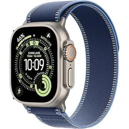 Apple Watch (2025) GPS + Cellular 49 mm - Titaani Luonno - Trail‑ranneke Sininen