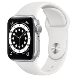Apple Watch (Series 7) 2021 GPS + Cellular 45 mm - Alumiini Harmaa - Sport band Wit