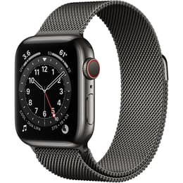 Apple Watch Series 6 (2020) GPS + Cellular 44 mm - Ruostumaton teräs Grafiitti- Milanese loop Musta