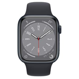 Apple Watch (Series 8) 2022 GPS + Cellular 45 mm - Alumiini Sininen - Sport band Musta
