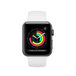 Apple Watch (Series 3) 2017 GPS + Cellular 42 mm - Alumiini Harmaa - Sport band Wit