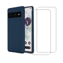 Kuori Google Pixel 7 ja 2 suojakalvo - Silikoni - Laivastonsininen