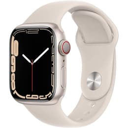 Apple Watch (Series 7) 2021 GPS + Cellular 41 mm - Alumiini Tähtivalkea - Sport band Tähti­valkea