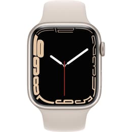 Apple Watch (Series 7) 2021 GPS + Cellular 45 mm - Alumiini Tähtivalkea - Sport band Tähti­valkea