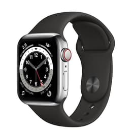 Apple Watch (Series 5) 2019 GPS 40 mm - Alumiini Hopea - Sport loop Musta