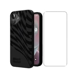 Back Market Kuori iPhone 16 ja suojaava näyttö - 100% biohajoava - Musta - Aaltokuvio