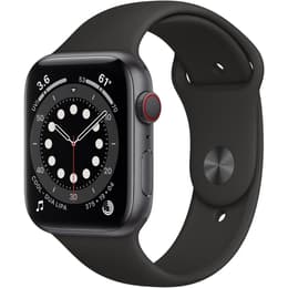 Apple Watch (Series 6) 2020 GPS + Cellular 44 mm - Alumiini Tähtiharmaa - Sport loop Musta