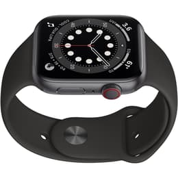 Apple Watch (Series 6) 2020 GPS + Cellular 44 mm - Alumiini Tähtiharmaa - Sport loop Musta