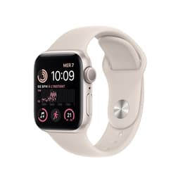 Apple Watch (Series SE) 2022 GPS 40 mm - Alumiini Harmaa - Sport band Wit