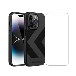 Back Market Kuori iPhone 14 Pro ja suojaava näyttö - Kierrätysmuovi - Musta (Chevron)
