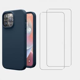Kuori iPhone 14 Pro Max ja 2 suojakalvo - TPU - Sininen