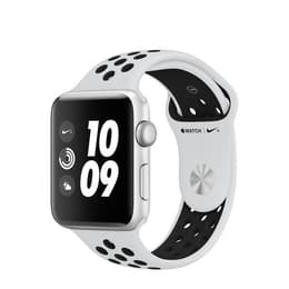 Apple Watch (Series 3) 2017 GPS + Cellular 42 mm - Alumiini Hopea - Nike Sport band Wit